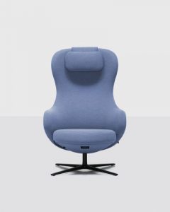 Kristalia Dua Relax Lounge Design-Sessel mit hoher Rückenlehne und gepolsterter Sitzfläche in Blau – moderner Lounge-Sessel für Wohn- und Objektbereiche in Trier, Konz und Luxemburg