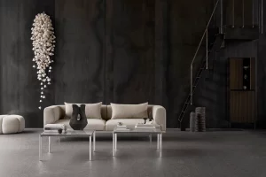 Vipp 632 Designsofa in Beige mit klarer Linienführung in moderner Wohn- und Objektumgebung – hochwertiges Sofa für stilvolle Innenarchitektur in Trier, Konz und Luxemburg